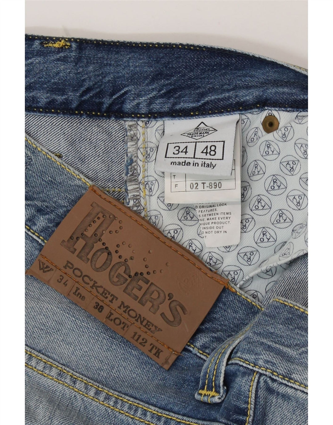 Roy Rogers Herren Straight Jeans IT 48 Medium W34 L35 Blaue Baumwolle