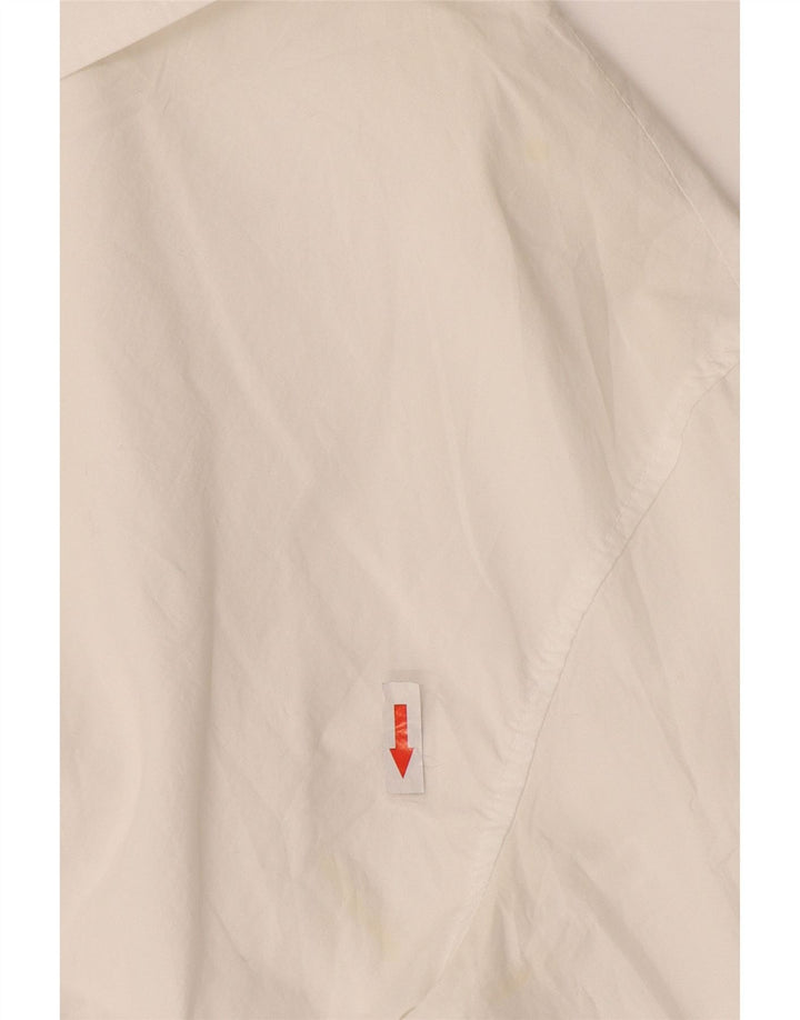 Zara Damen Crop Shirt Bluse UK 16 Mittelweiße Baumwolle