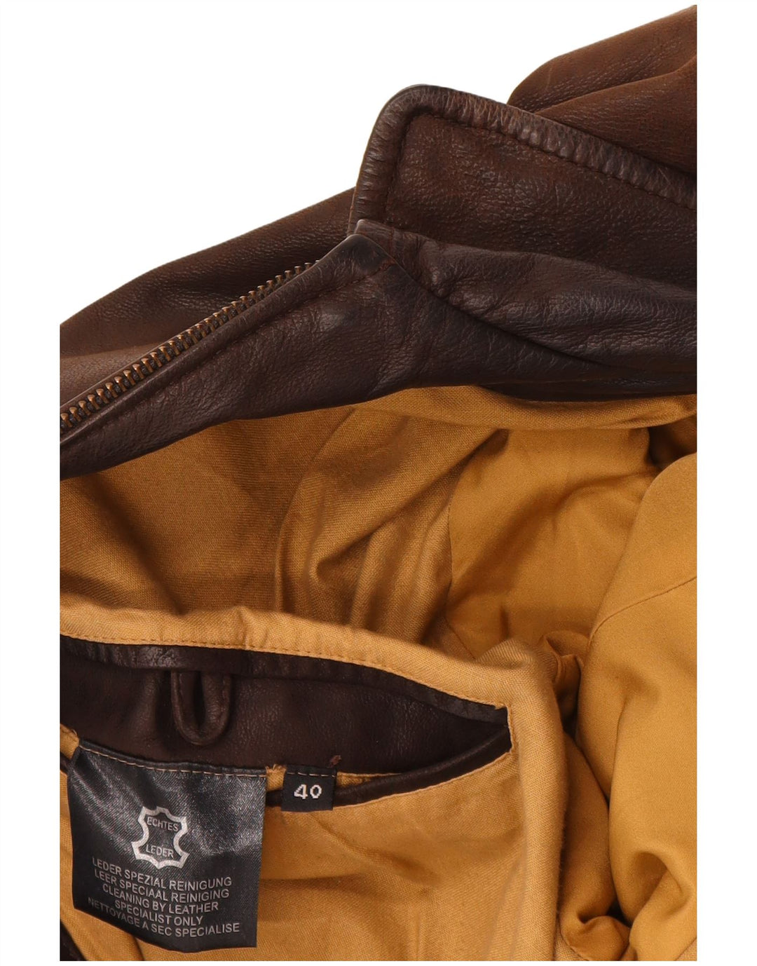 Peek & Cleppenburg Herren Lederjacke UK 40 Großes braunes Leder