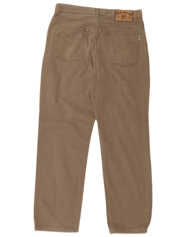 FILA Herren Straight Jeans IT 50 Large W32 L30 Beige Baumwolle