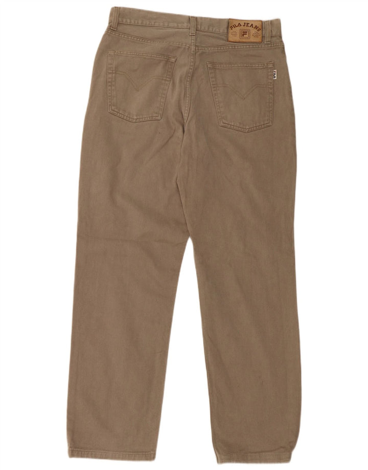 FILA Herren Straight Jeans IT 50 Large W32 L30 Beige Baumwolle