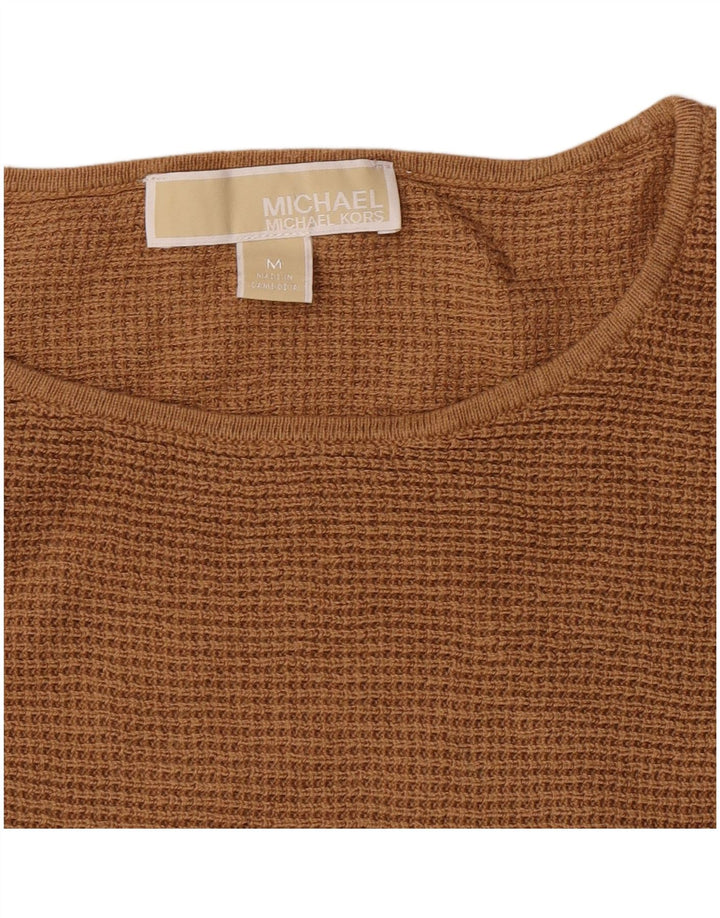 Michael Kors Damen-Pullover mit U-Boot-Ausschnitt, Gr. 14, Mittelbeige