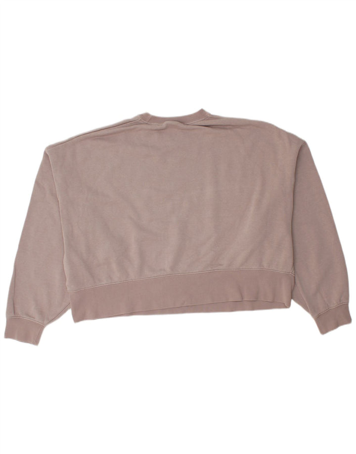Nike Womens Crop Oversized Sweatshirt Pullover UK 14 Mittelrosa Baumwolle