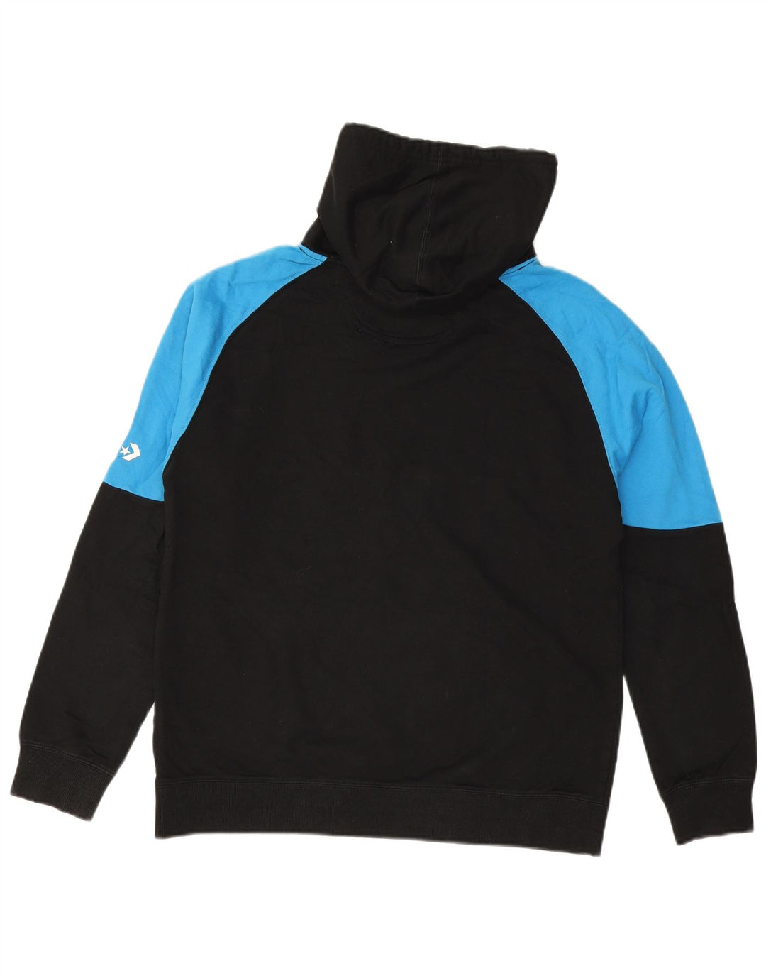 CONVERSE Herren-Kapuzenpullover mit Grafik, mittelschwarz, Colourblock-Baumwolle