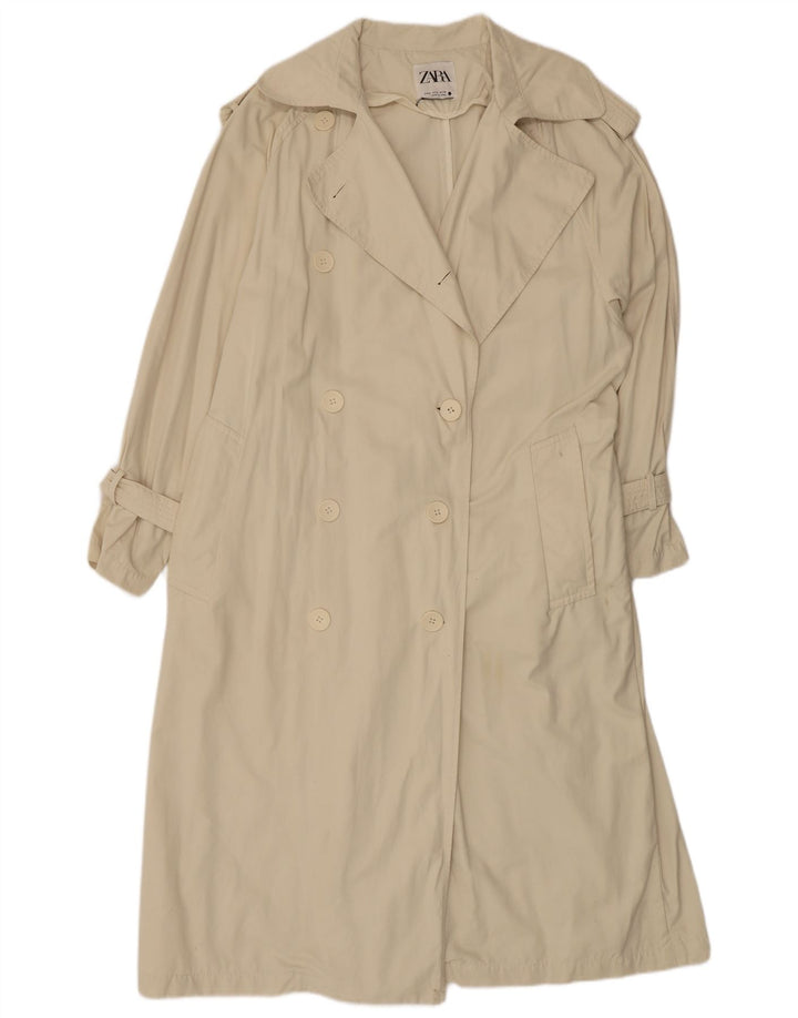 ZARA Damen Übergroßer Trenchcoat UK 14 Mittelbeige Polyester