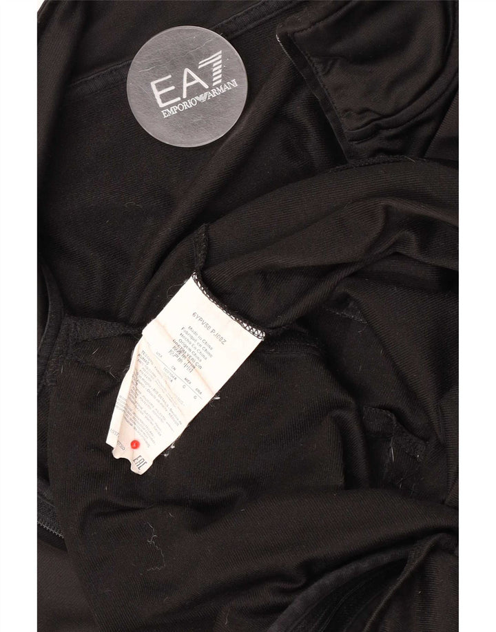 Emporio Armani Herren-Trainingsanzug mit grafischem Oberteil, groß, aus schwarzem Polyester