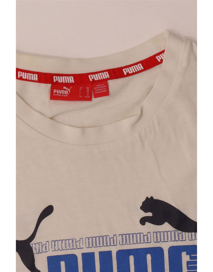 Puma Jungen Grafik T-Shirt Top 15-16 Jahre Weiß