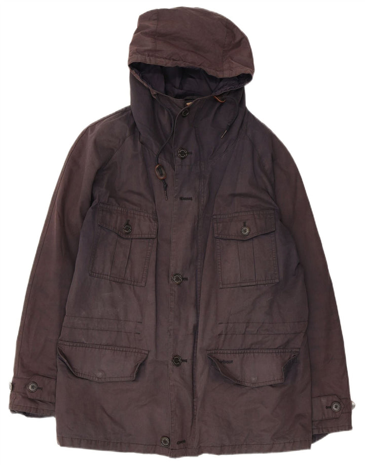 Barbour Wasserdichte Herrenjacke mit Kapuze, UK 38, mittelmarineblaue Baumwolle