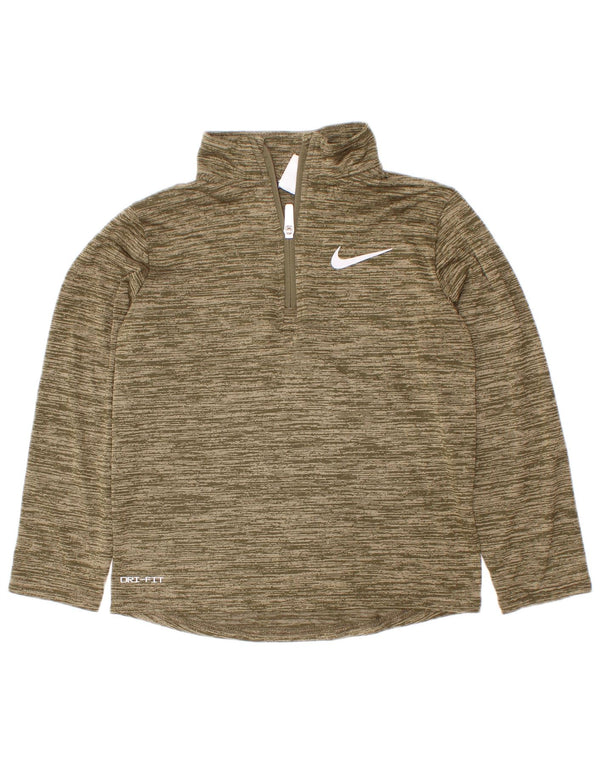 Nike Dri Fit Pullover-Trainingsanzugoberteil für Jungen, 5–6 Jahre, Medium Khaki Flecked