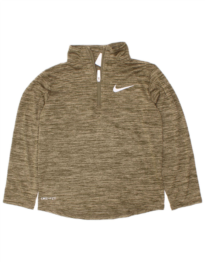 Nike Dri Fit Pullover-Trainingsanzugoberteil für Jungen, 5–6 Jahre, Medium Khaki Flecked
