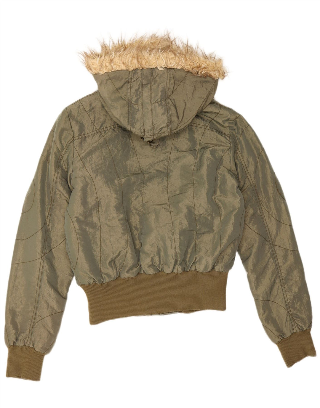 Calliope Wattierte Damenjacke mit Kapuze, UK 16, Größe L, Khaki, Nylon
