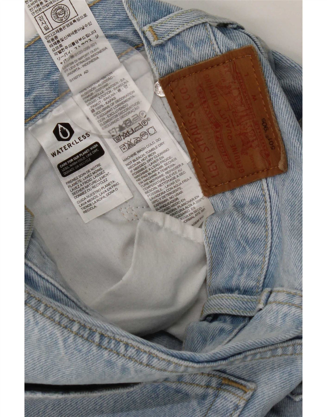 Levi's Damen 501 Straight Jeans W25 L32 Blaue Baumwolle