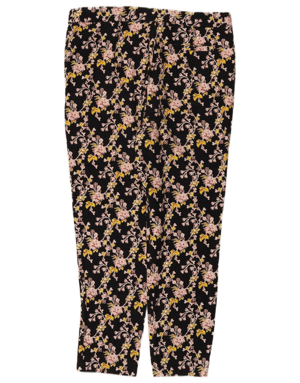 Topshop Damen-Hose, schmal geschnitten, UK 44, Größe L, W32, L25, Schwarz mit Blumenmuster