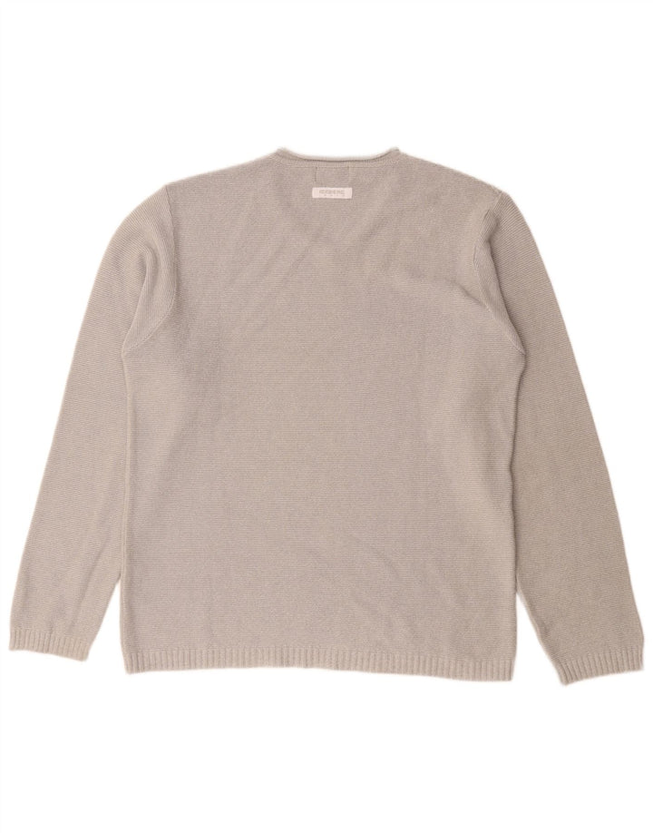 Iceberg Herren-Pullover mit V-Ausschnitt aus mittelgrauer Baumwolle