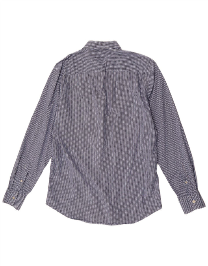 Benetton Herrenhemd, groß, blau gestreift, Baumwolle