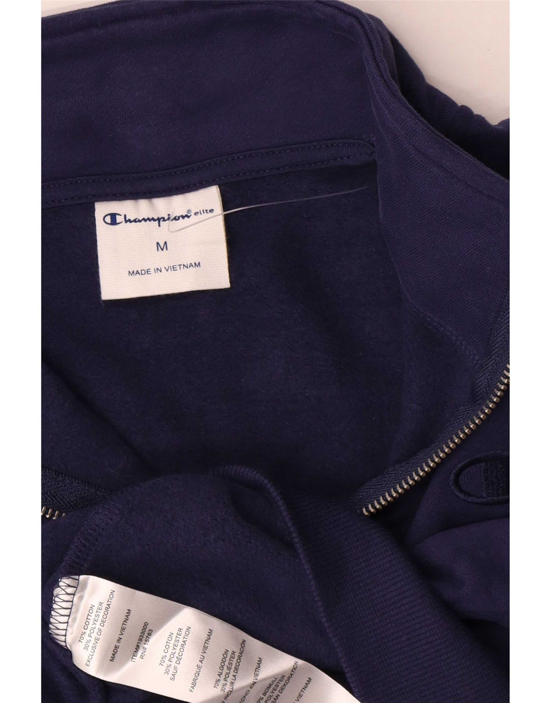 Champion Herren-Sweatshirt mit Reißverschluss am Hals, mittlere marineblaue Baumwolle