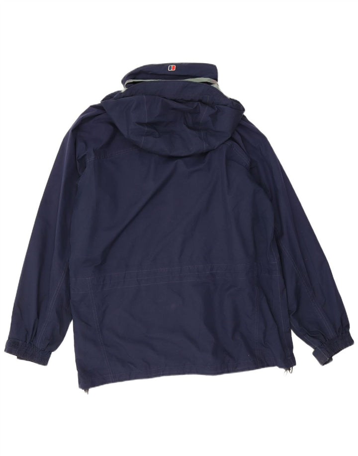 Berghaus Herren-Regenjacke mit Kapuze, UK 40, Größe L, marineblaues Nylon