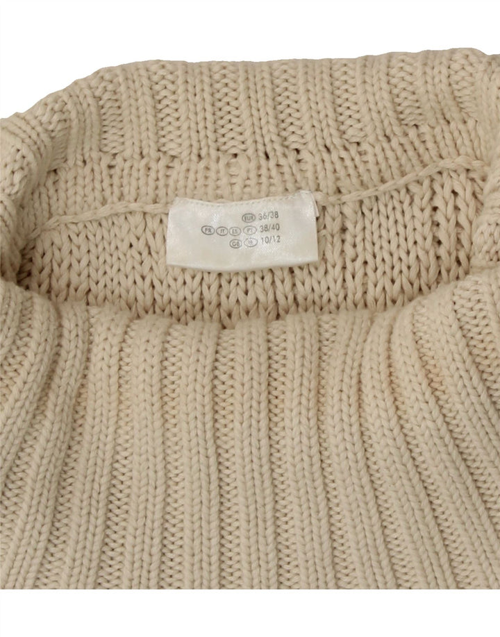VINTAGE Womens Roll Neck Jumper Sweater UK 10 /12 Medium Off White Vintage Vintage and Second-Hand Vintage from Messina Hembry 