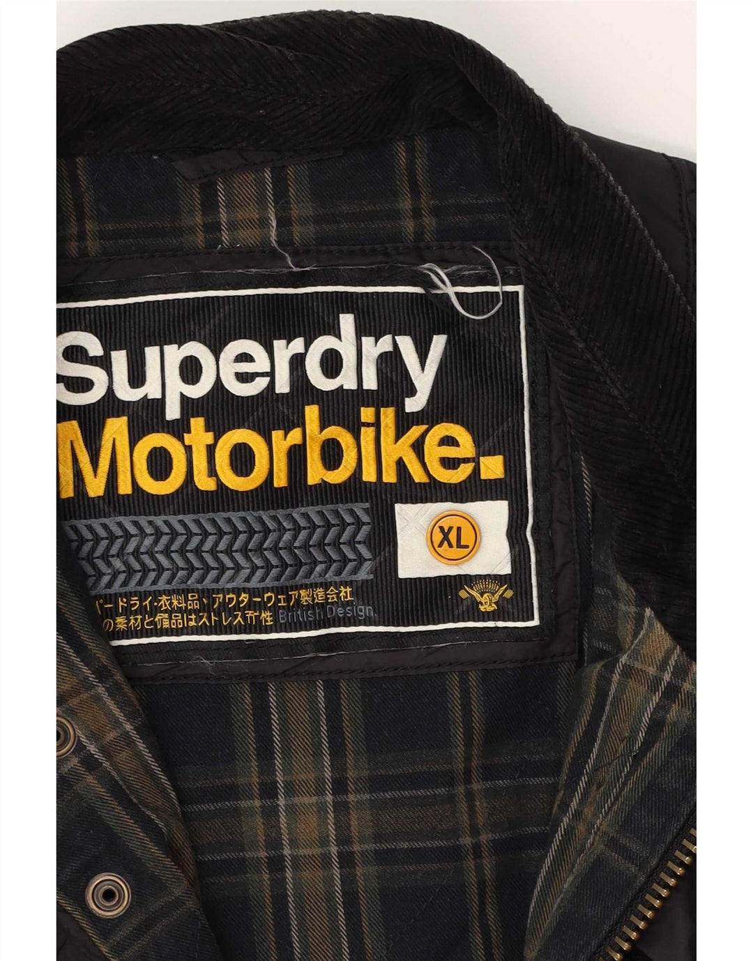 Superdry Herren Quilted Racer Jacke UK 42 XL Schwarz Nylon