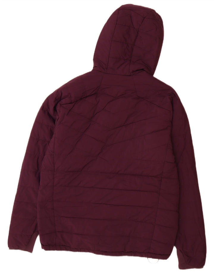 Eddie Bauer Herren Kapuzen-Wendejacke UK 38 Medium Burgund Nylon