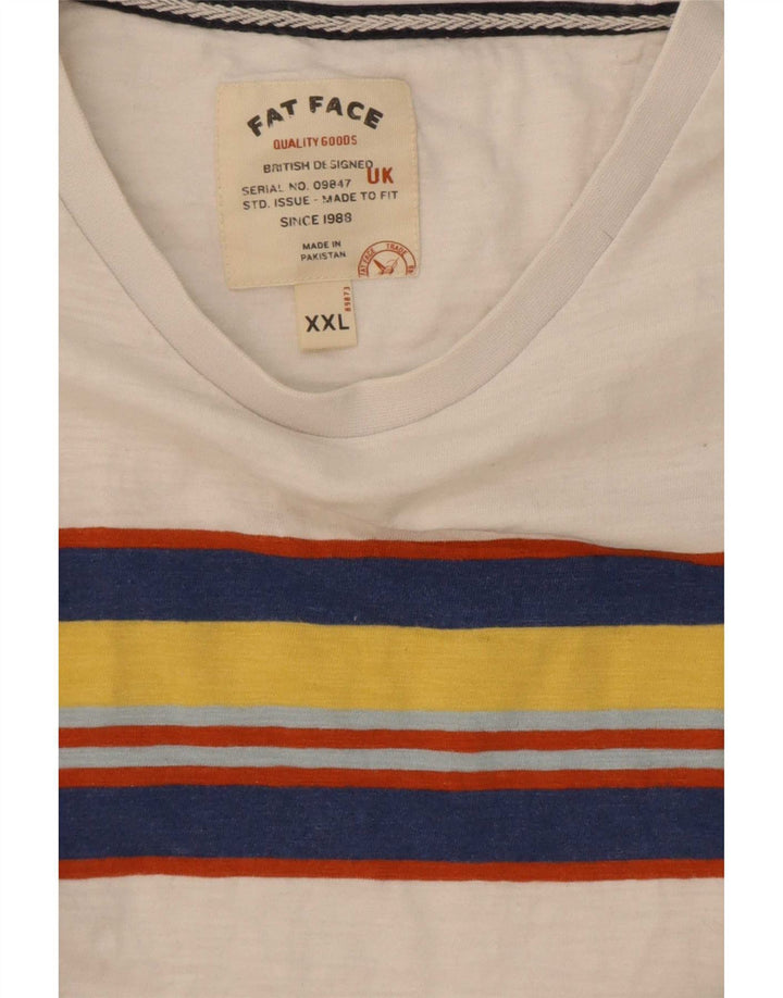 Fat Face Herren T-Shirt Top 2XL Weiß Colourblock Baumwolle