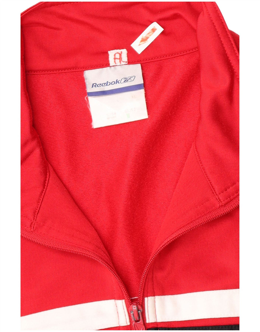 Reebok Herren-Trainingsanzug-Top-Jacke, großes rotes Farbblock-Polyester