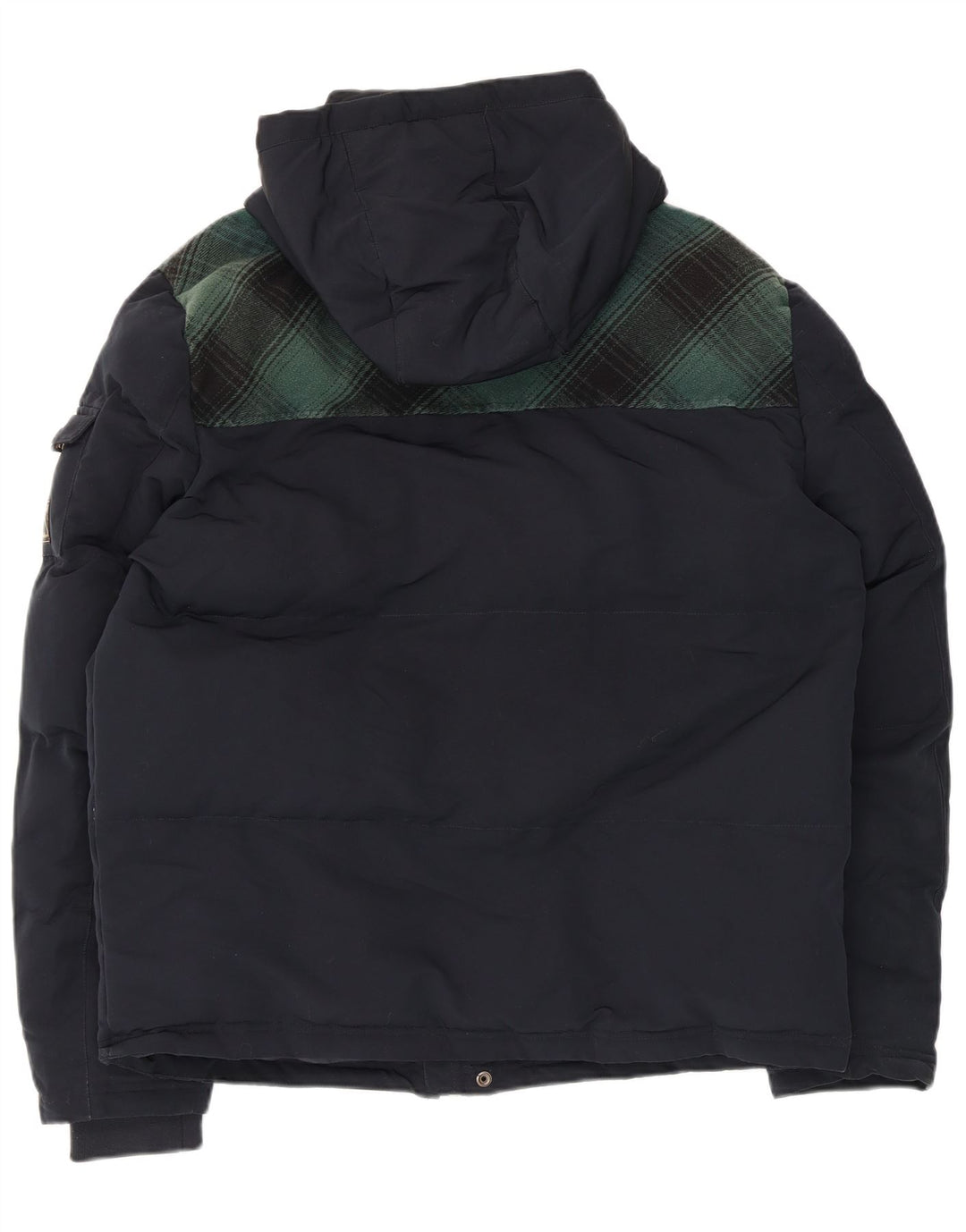 Superdry Herren-Skijacke mit Kapuze, UK 42, XL, marineblau, kariert, Polyester
