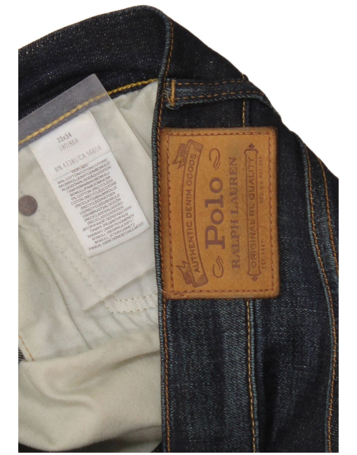 POLO RALPH LAUREN Herren Slim Jeans W33 L34 Marineblaue Baumwolle