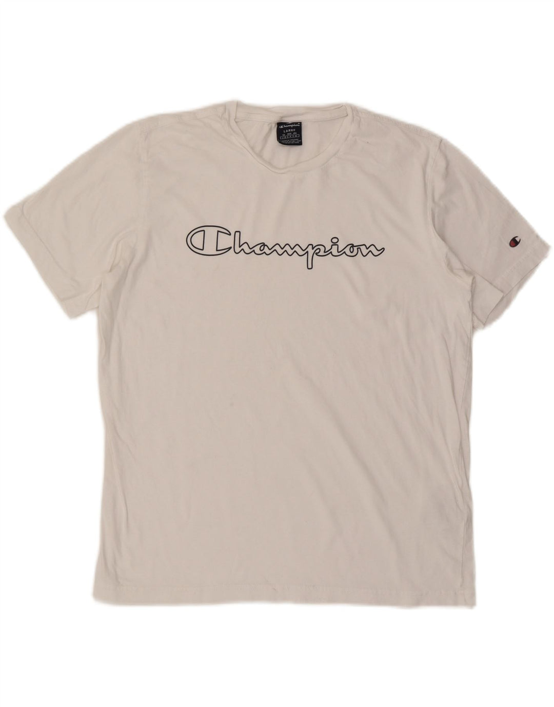 CHAMPION Herren-T-Shirt mit Grafik, Größe L, aus weißer Baumwolle