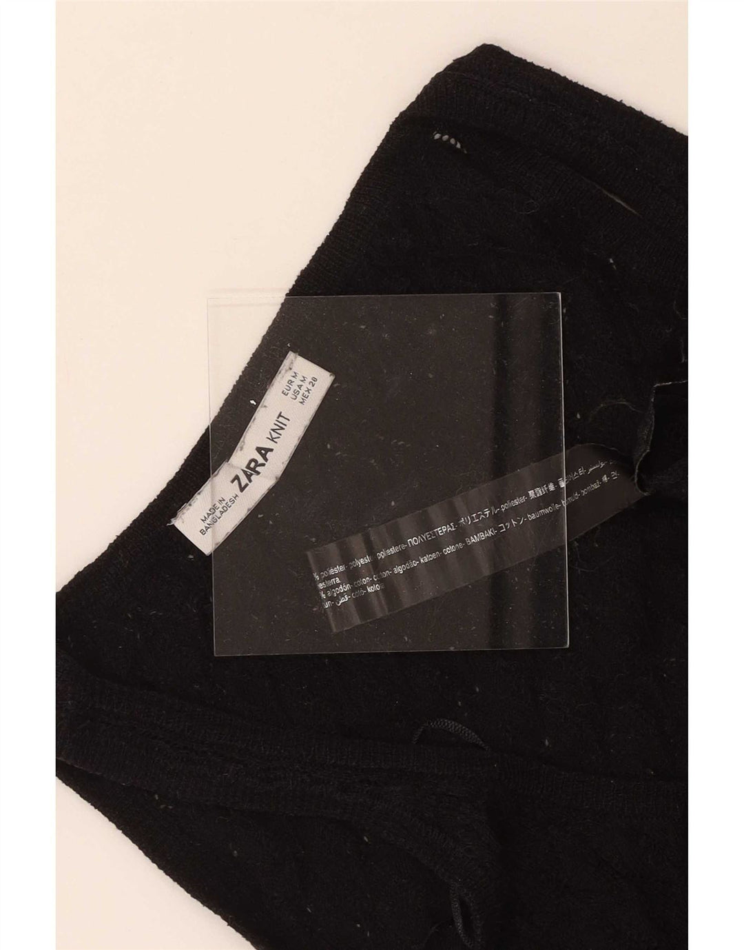 Zara Damen Weste Tank Top UK 12 Medium Schwarz Polyester