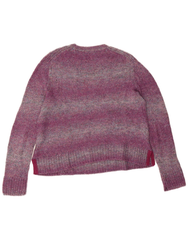 White Stuff Damen-Pullover mit U-Boot-Ausschnitt, UK 14, Größe L, lila, gestreift, Wolle