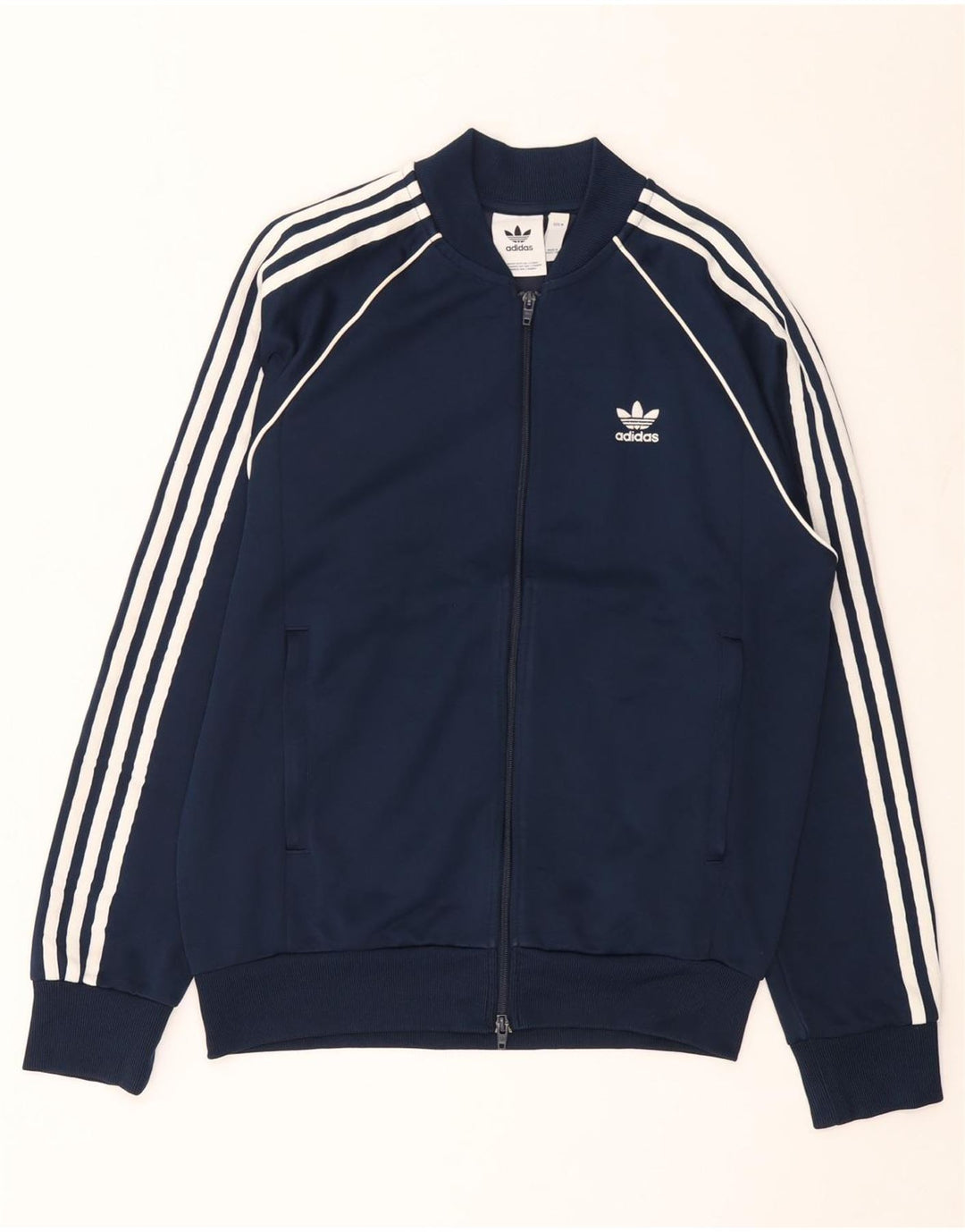 Adidas Herren-Trainingsanzug-Top-Jacke aus mittelmarineblauem Polyester