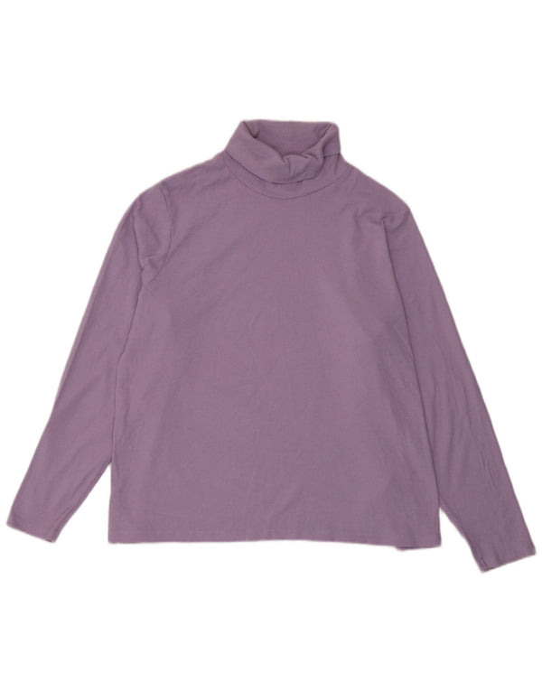 Marks & Spencer Damen Rollkragenoberteil Langarm UK 20 2XL Lila Baumwolle