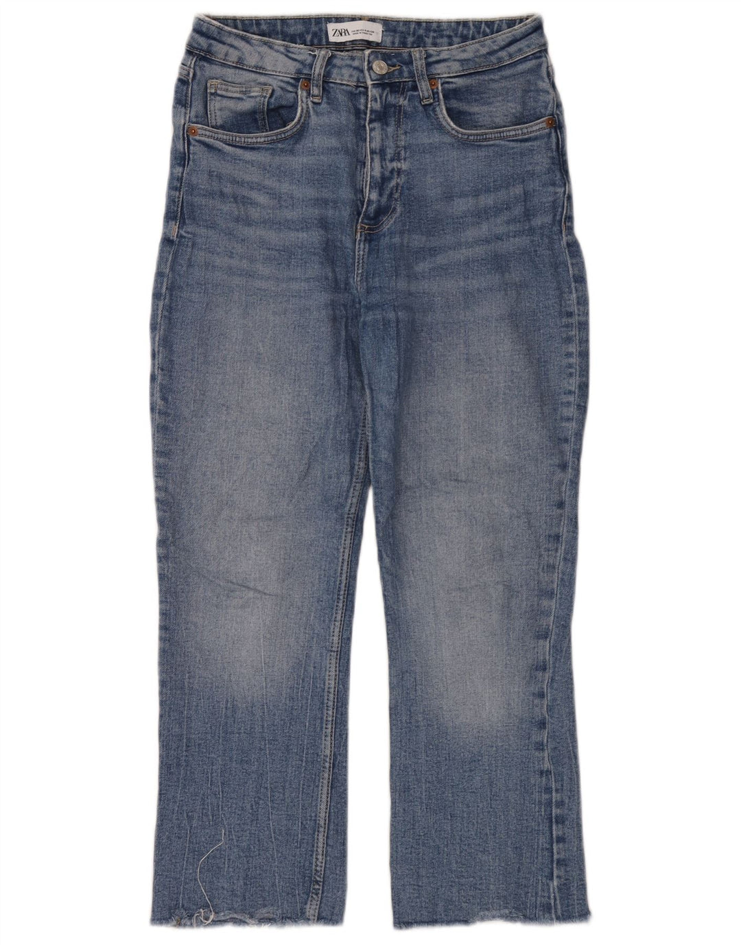 Zara Damen Bootcut Jeans EU 36 XS W26 L25 Blau