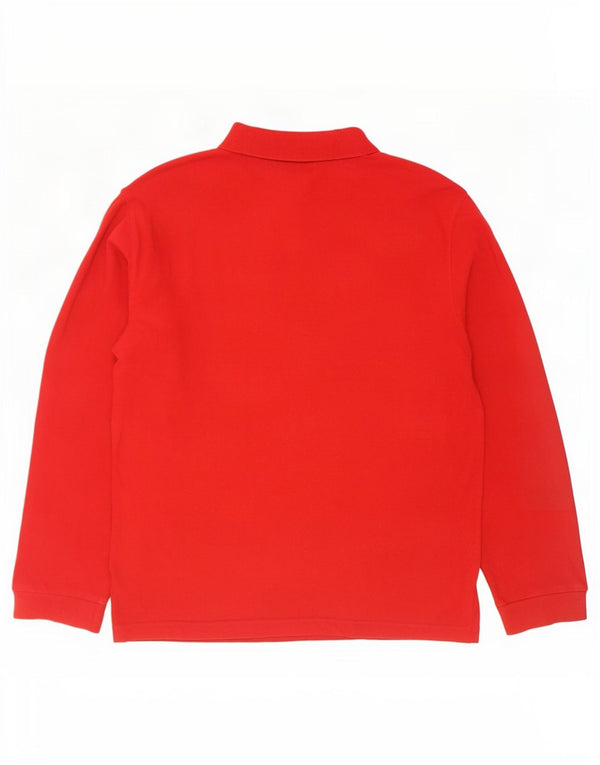 Champion Herren-Langarm-Poloshirt XL aus roter Baumwolle