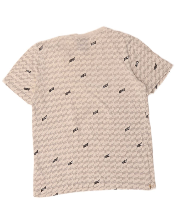 Nike Jungen-T-Shirt mit Grafik, 13–14 Jahre, XL, weiße, geometrische Baumwolle