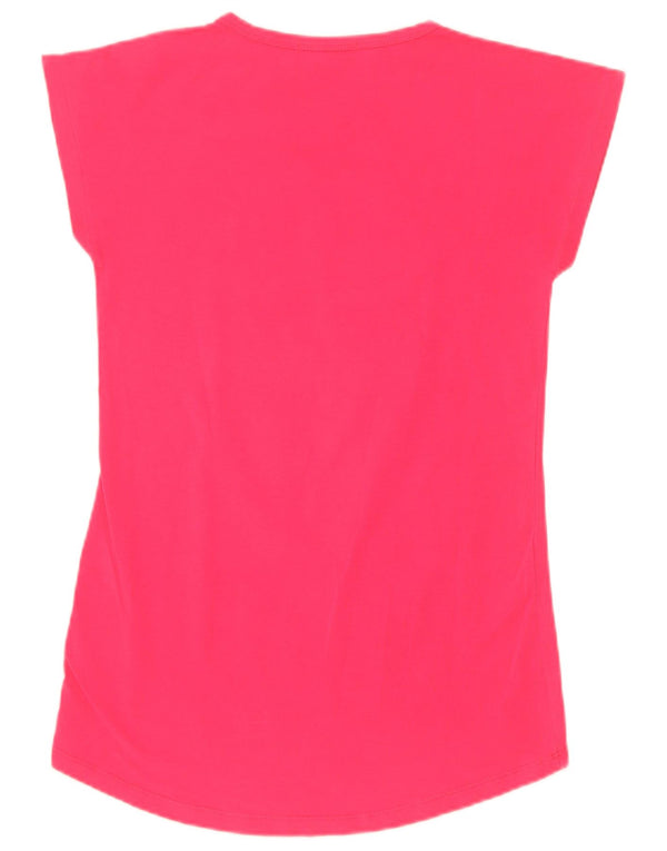 Guru Womens Graphic T-Shirt Top UK 12 Medium Pink Cotton