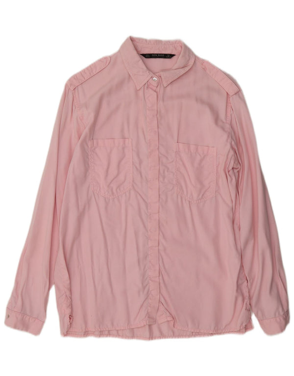 Zara Damen-Militär-Oversize-Hemd, Gr. 10, klein, Rosa