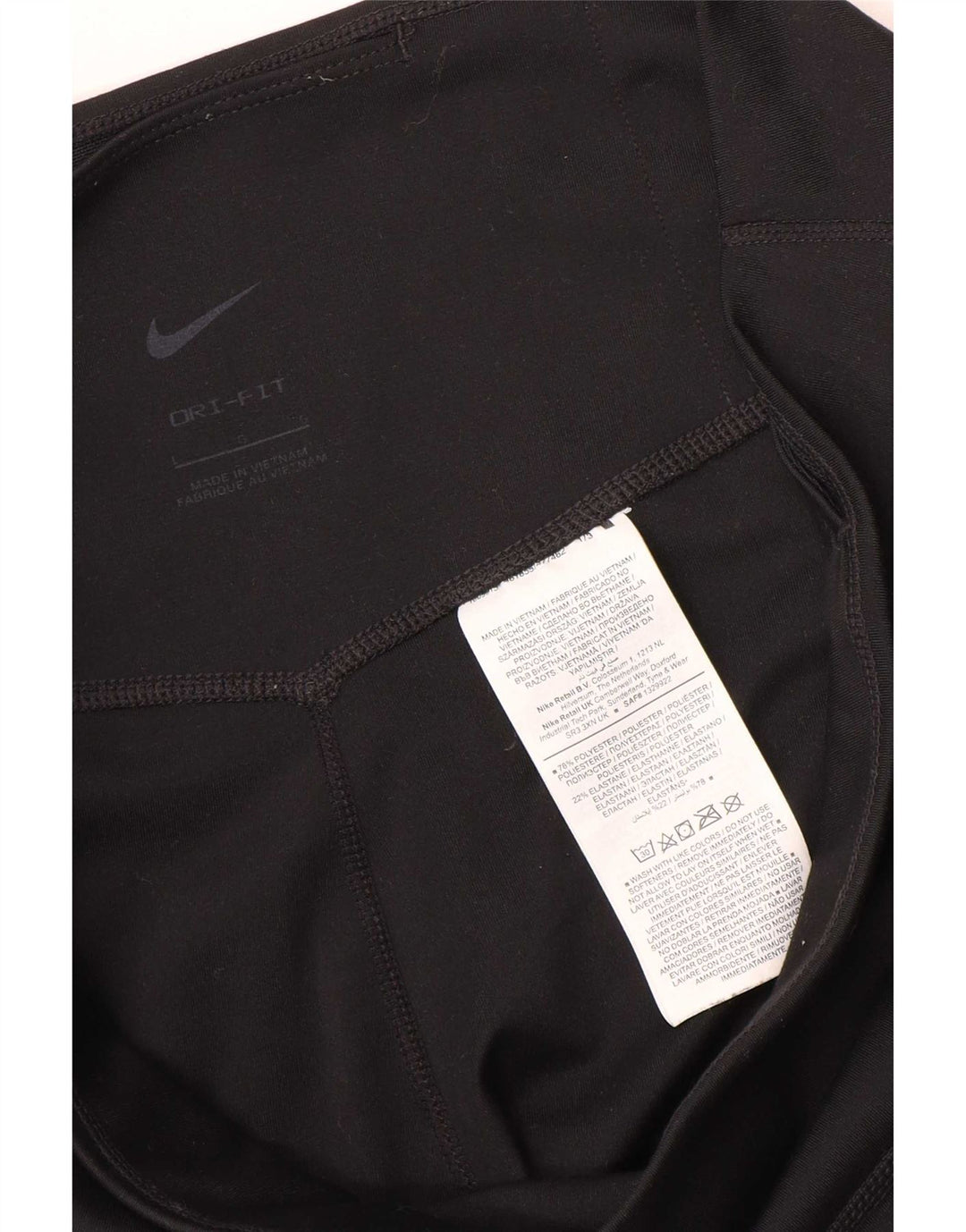 Nike Damen Dri Fit Leggings UK 16 Large Schwarz Polyester