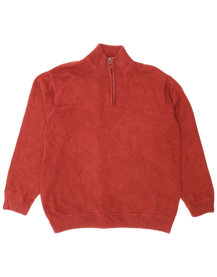 Eddie Bauer Herren-Pullover mit Reißverschluss, 2XL, kastanienbraune Baumwolle