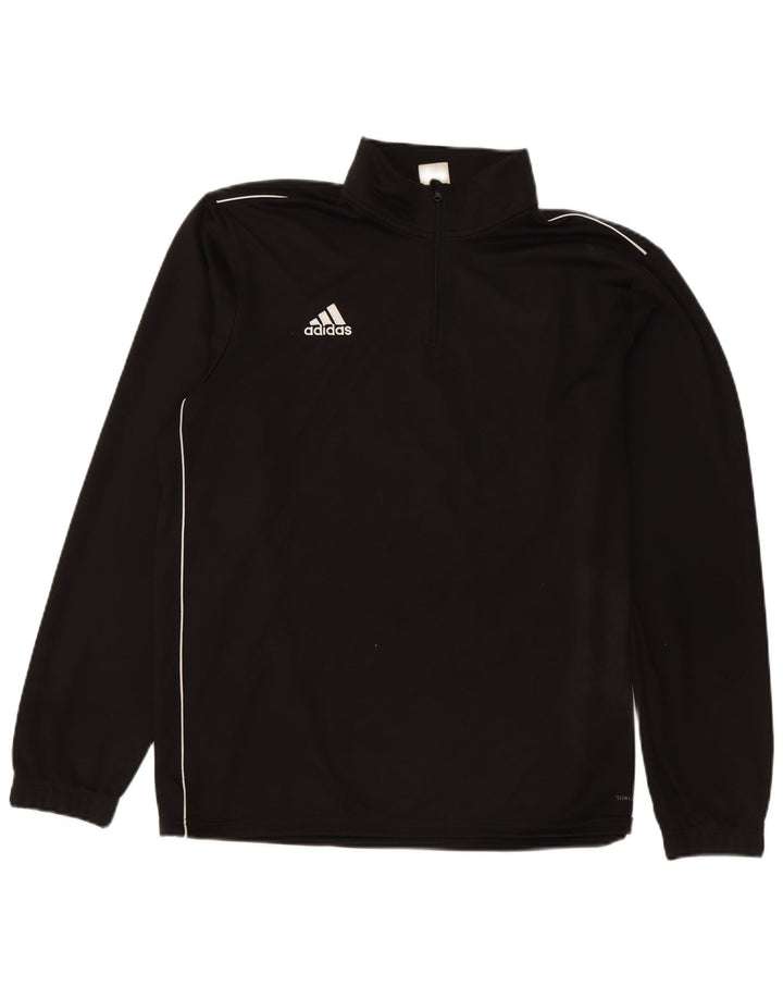 Adidas Herren Climalite Zip Neck Pullover Trainingsanzug Top XL Schwarz Polyester