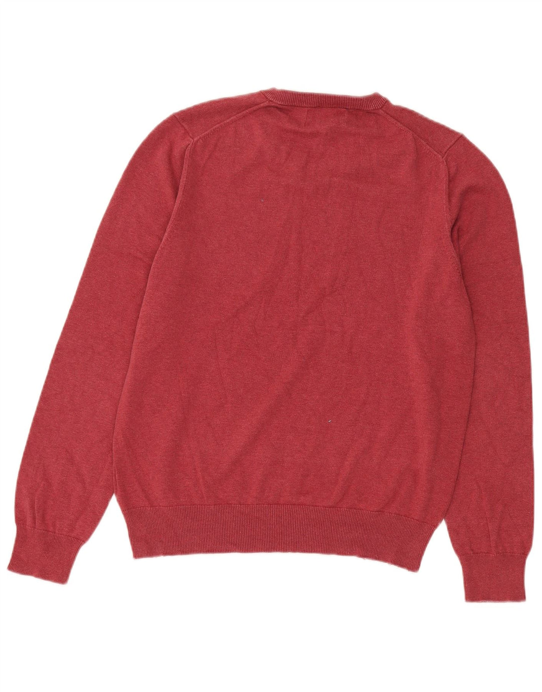 Marks & Spencer Herren-Pullover mit V-Ausschnitt, mittlerer burgunderroter Baumwolle