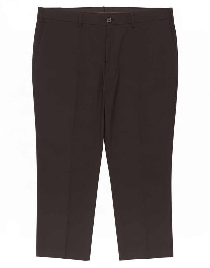 Schmal geschnittene Herrenhose von Marks & Spencer, W38, L25, schwarzes Polyester