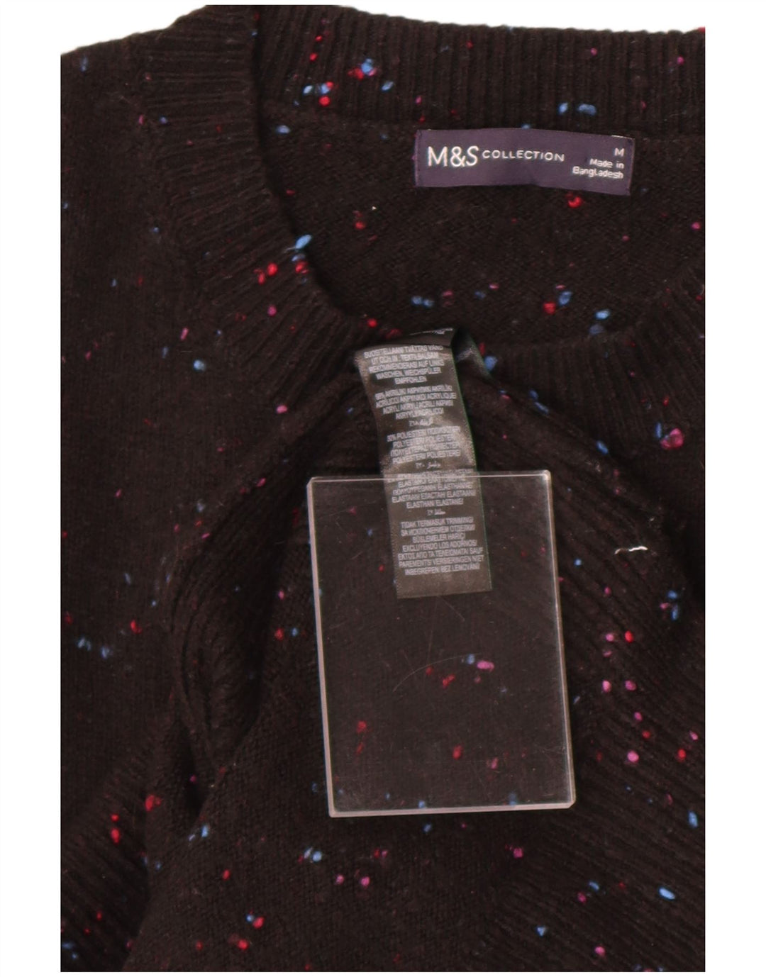 Marks & Spencer Herren-Tanktop, mittelgroß, schwarz geflecktes Acryl