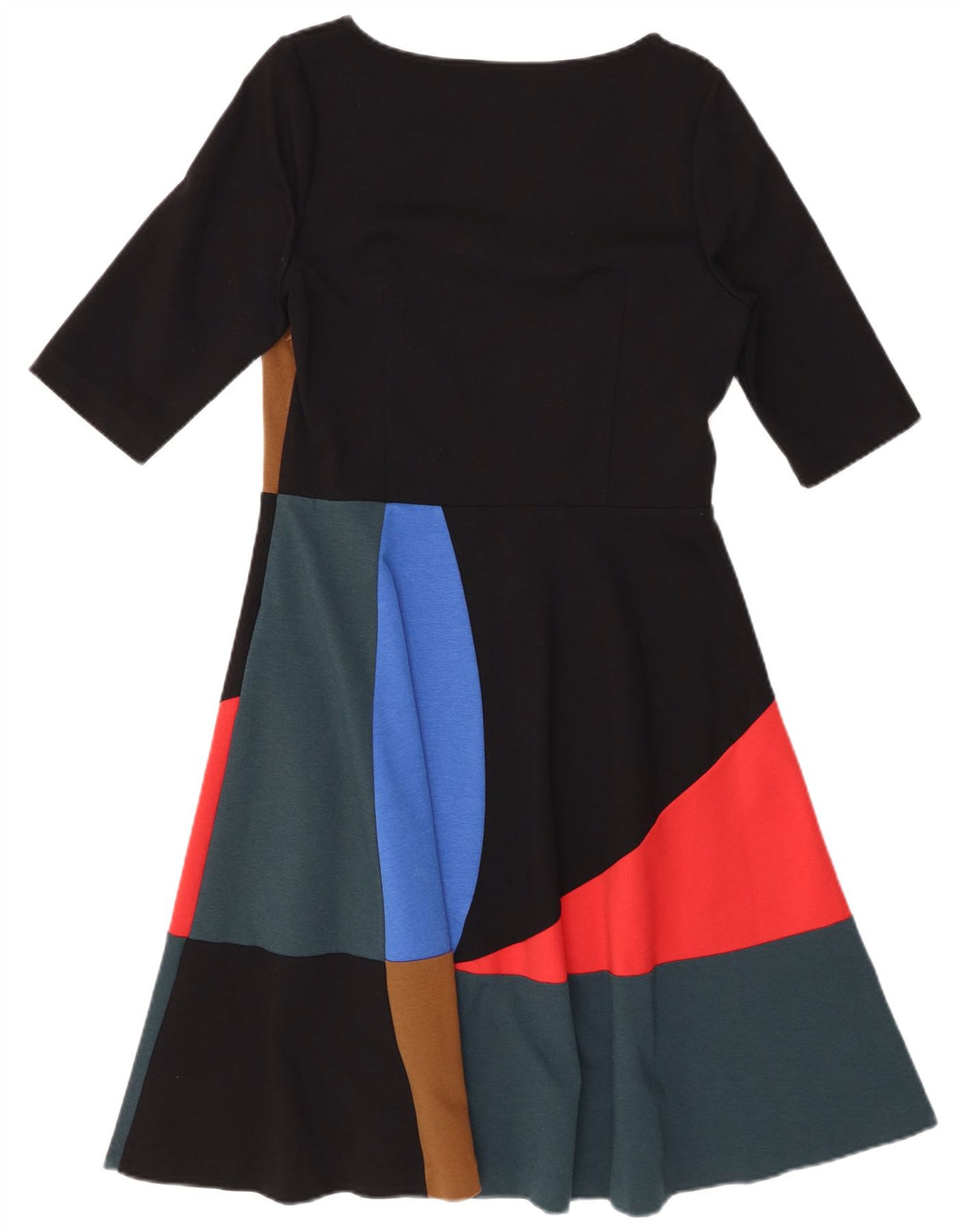BODEN A-Linien-Kleid für Damen, UK 44, groß, mehrfarbig, Colourblock-Baumwolle