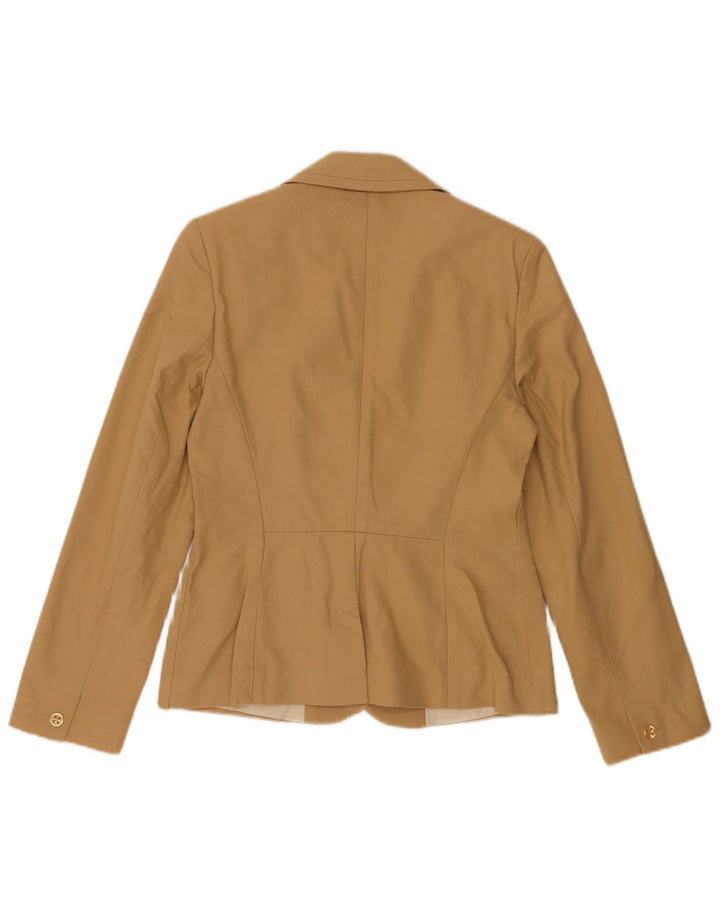 Oasis Damen-Blazerjacke mit 1 Knopf, Gr. 10, Größe S, Beige, Baumwolle