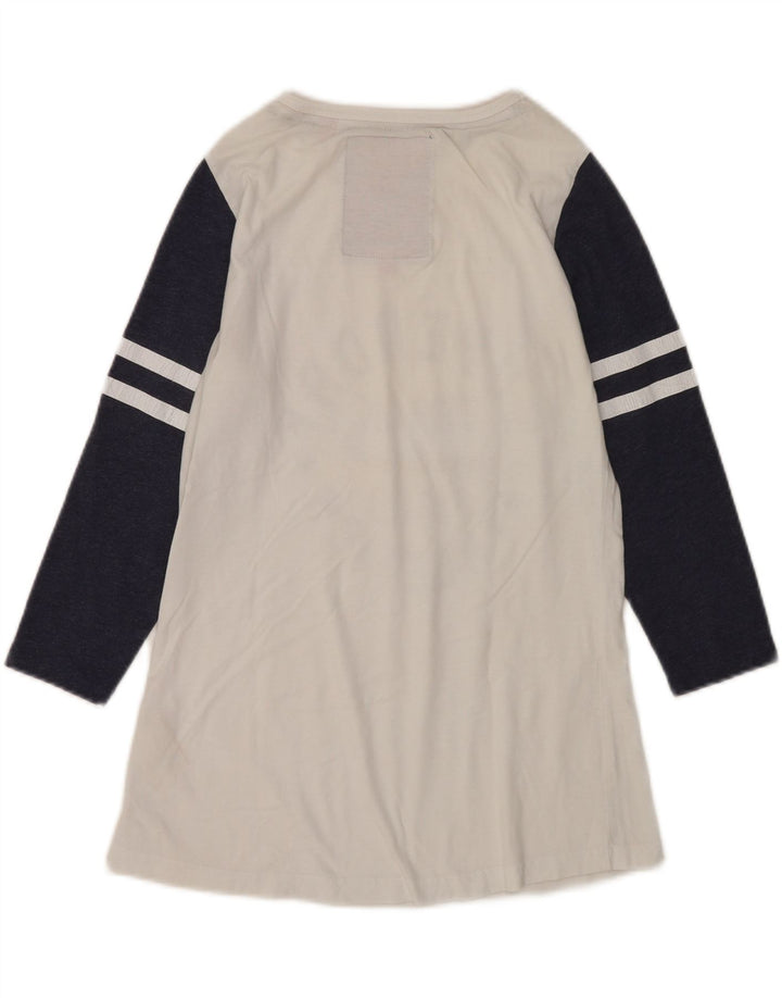 Superdry Damen Grafik-Top mit 3/4-Ärmeln, UK 12, Mittelweiß, Farbblock