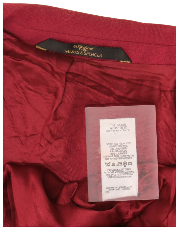 Marks & Spencer Damen-Blazer mit Standard-Passform, UK 16, Größe L, Burgunderrot