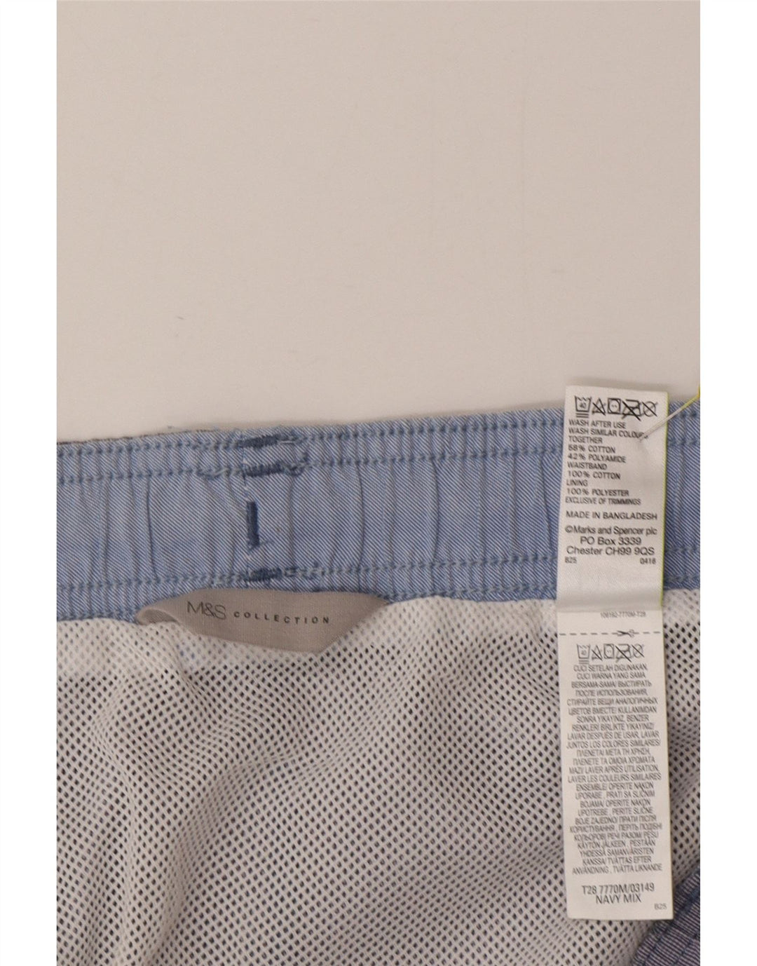 Marks & Spencer Herren-Badeshorts, groß, aus blauer Baumwolle