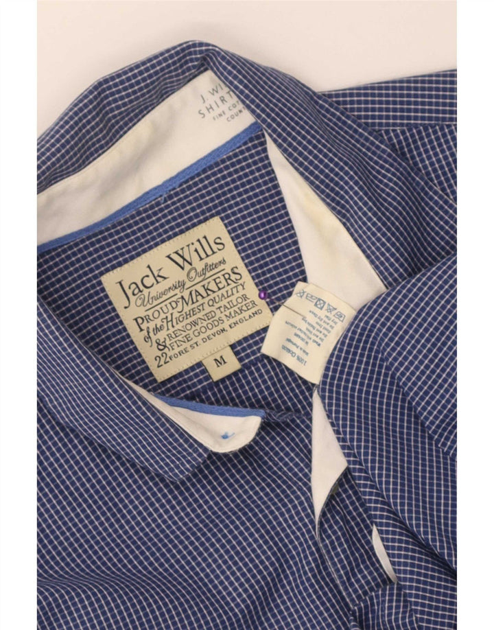 Jack Wills Herrenhemd aus mittelblauer Gingham-Baumwolle